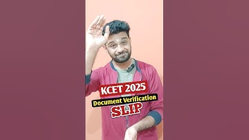 KCET DOCUMENT VERIFICATION SLIP 2025 | #shorts