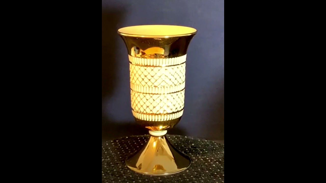 C. Florentine Italy gold porcelain hand made vase YouTube