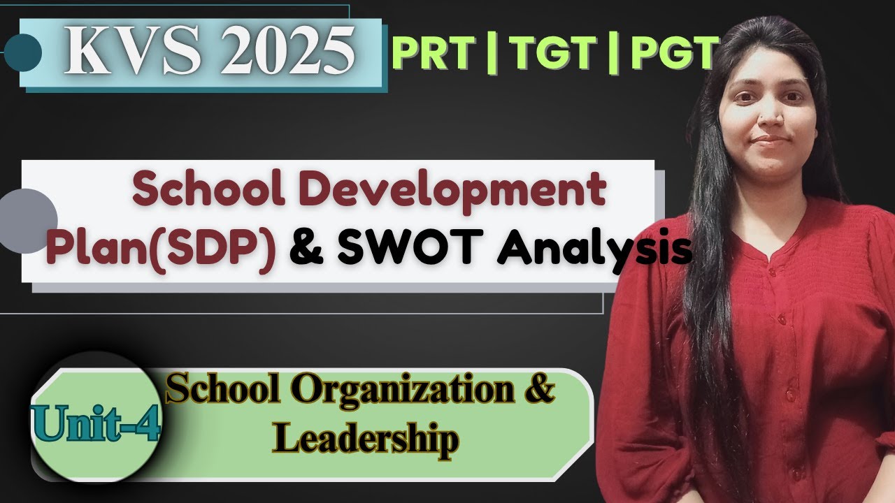 KVS Pedagogy Class-63 | School Development Plan (SDP) | SWOT Analysis ...