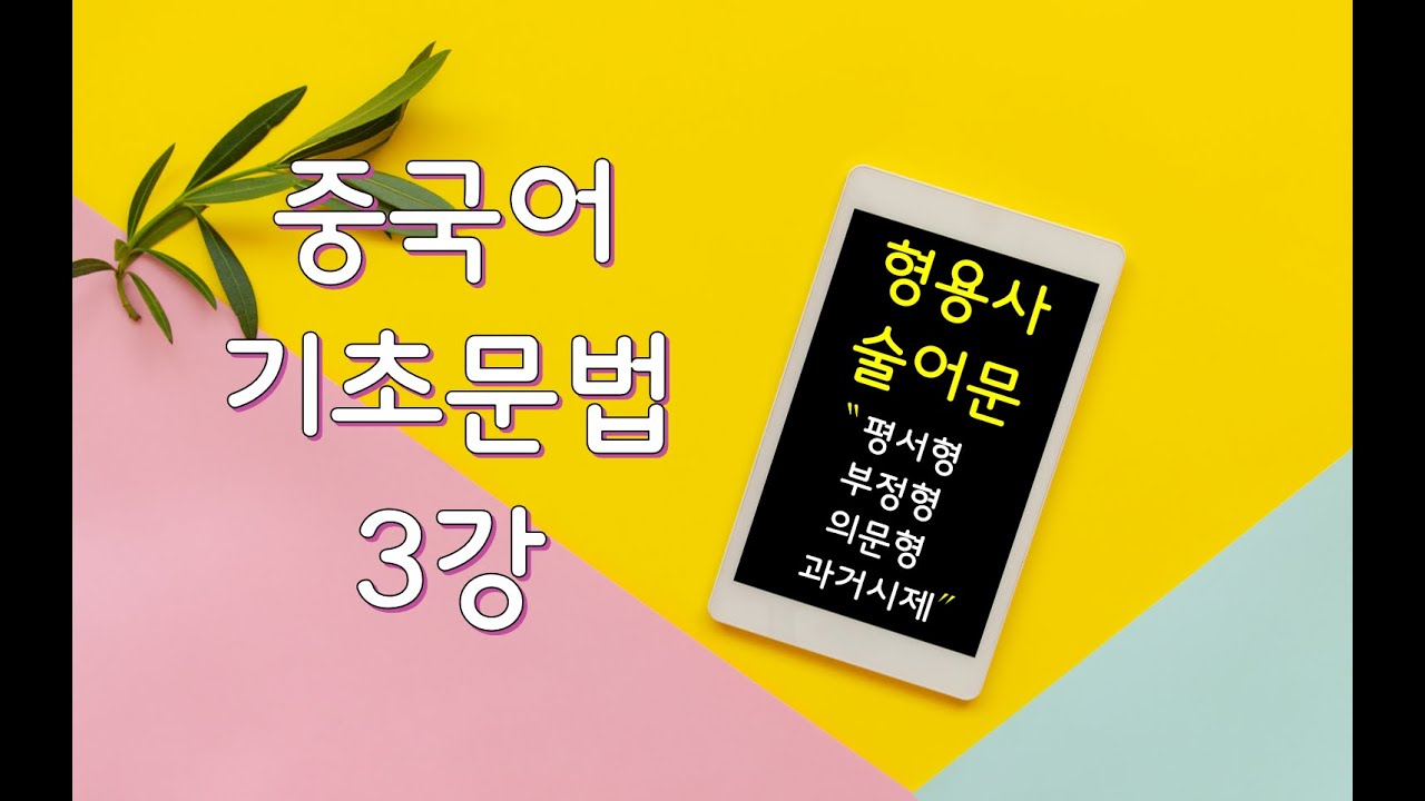 [중국어 기초문법 3강] 형용사 술어문- 평서형, 부정형, 의문형, 과거시제