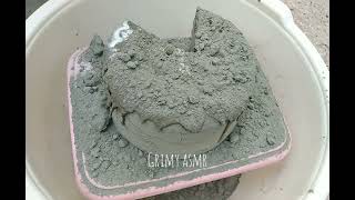 Pouring Cement Paste on Fresh Pure Cement Dry Crumbling