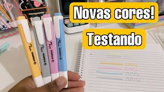 Testando novas cores marca-texto stabilo swing cool (pen test) + comparação ilumina flex pentel