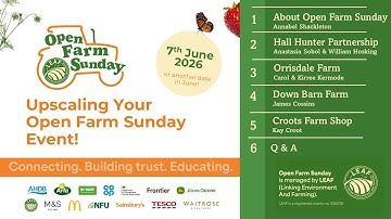 Upscaling your Open Farm Sunday Event | Webinar Series 2026