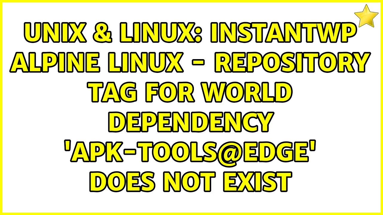 InstantWP Alpine Linux Repository Tag For World Dependency apk tools Instantwp alpine linux repository tag for world dependency apk tools