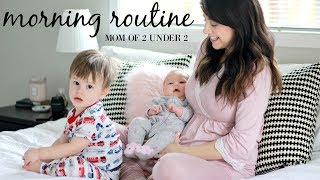 MORNING ROUTINE WITH A NEWBORN! Mom of 2 under 2 edition | Grace for the day