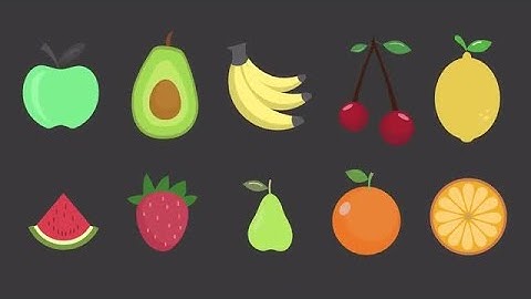 Fruits Animated Icons Stock Motion Graphics