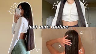 my hair care routine for long and healthy hair 🛁 - YouTube