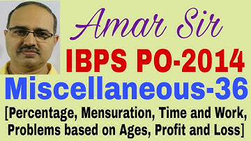 Miscellaneous Questions-36 | IBPS PO-2014 | Memory based | Unique Objective Solution #Amar Sir