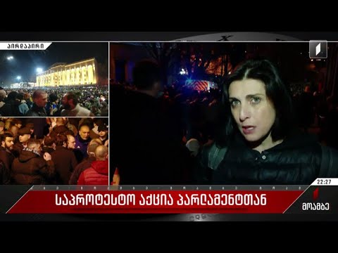 საპროტესტო აქცია პარლამენტთან - ოპოზიციის წარმომადგენელთა განცხადებები