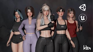 PREVIEW - GAME-READY 3D Character - Gym Girls screenshot 4