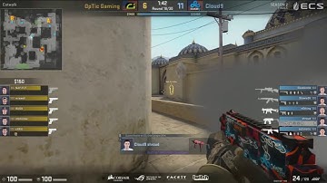 CS:GO - Stewie2k Sick 4K Spraydown vs Optic Gaming @ ECS Season 2