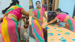Bedsheet Arranging Vlog Cleaning Vlog New Indian Cleaning Vlog Saree Vlog Low Waist Saree