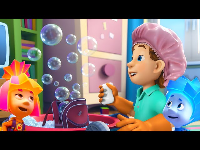 Cleaning Fun with BUBBLES 🧼 | The Fixies | Animation for Kids class=