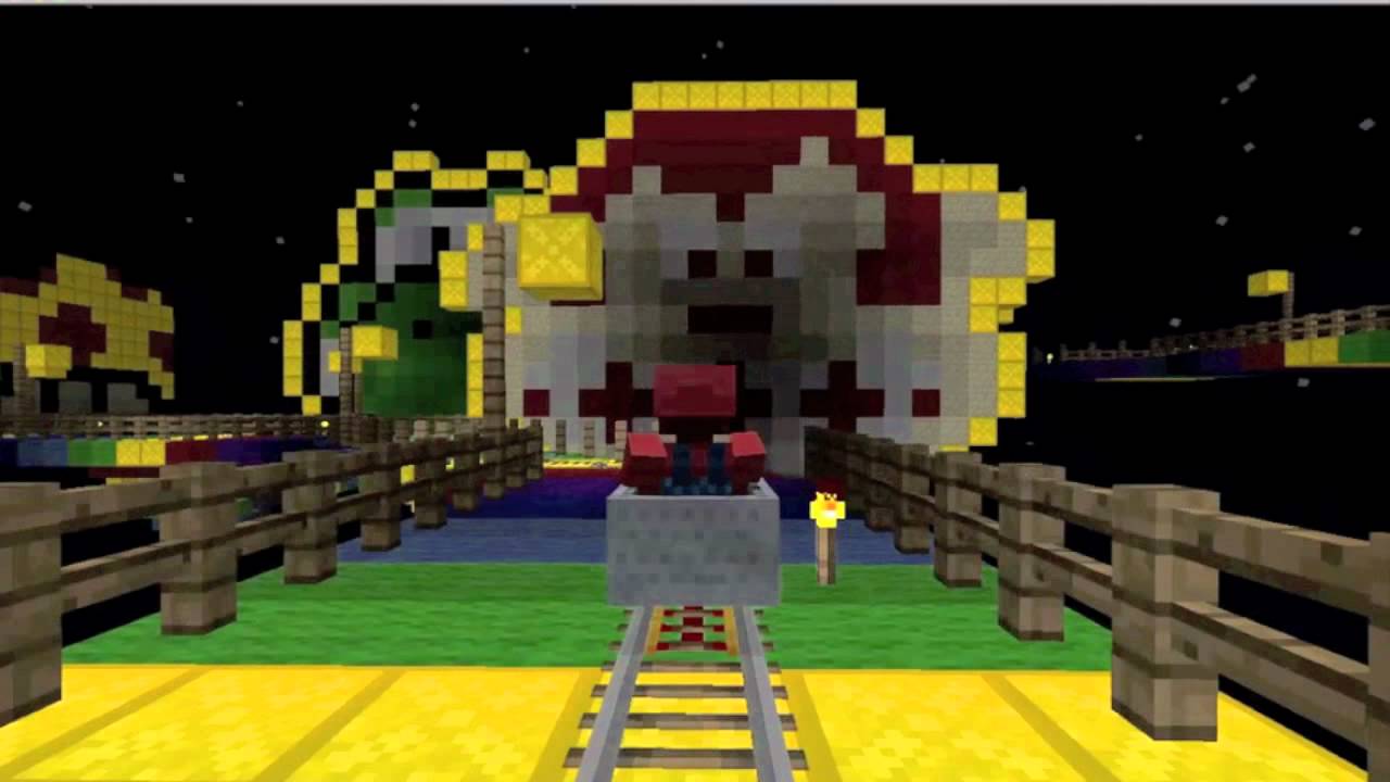 Minecraft: Roller coaster: Rainbow Road - YouTube