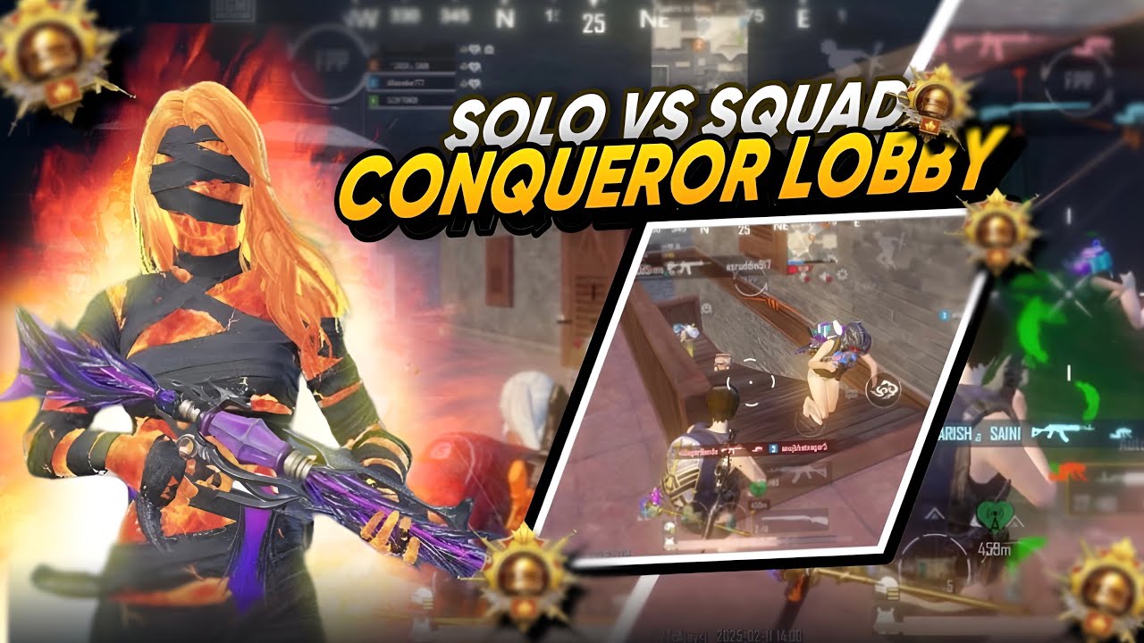 Playing SOLO VS SQUAD in Top 100 Conqueror Lobby🔥| ARISH BGMI Intense ...