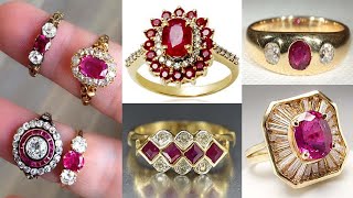 Latest Gold Ruby Rings Designs | Beautiful Ruby Rings Collection.