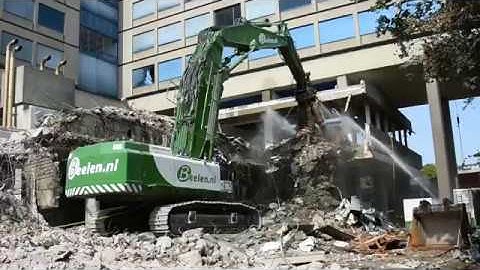 Cat 385C demolition excavator with triple boom and Dehaco/MBI CR 100R concrete shear - Beelen