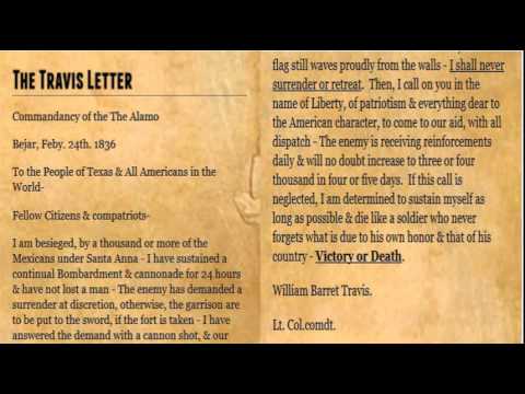 the alamo letter youtube travis letter from the alamo