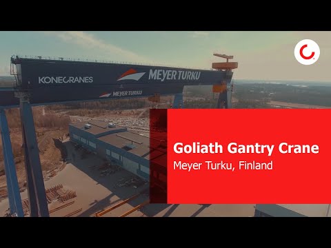 Konecranes Goliath Gantry Crane erection at Meyer Turku shipyard, Finland