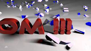 Cinema 4D title screen exploding text