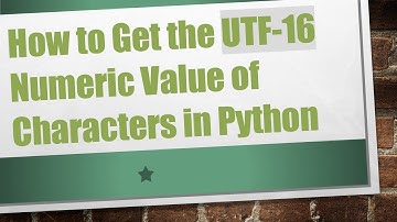 How to Get the UTF-16 Numeric Value of Characters in Python