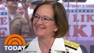 First woman to lead US Navy reflects on her career milestones