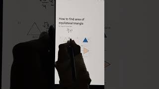 Area of equilateral triangle #maths #youtubeshorts