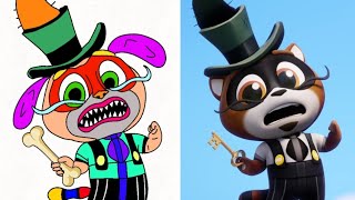 Talking Tom Hero Dash Funny Drawing Meme । Raccoon Invasion Drawing Meme_Part 2
