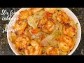 Best stir fry cabbage with garlic butter fried shrimp