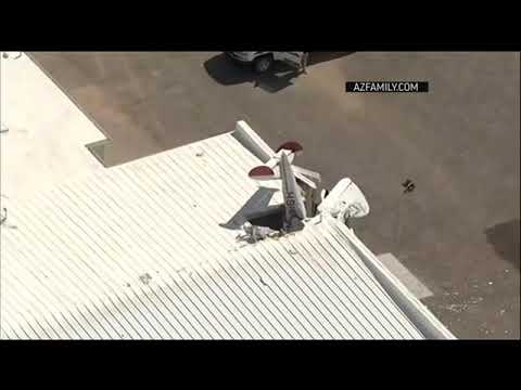 Two survive as small plane hits airport building