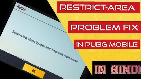 ERROR RESTRICTED AREA PROBLEM FIX | PUBG MOBILE | PUBG MOBILE LITE |