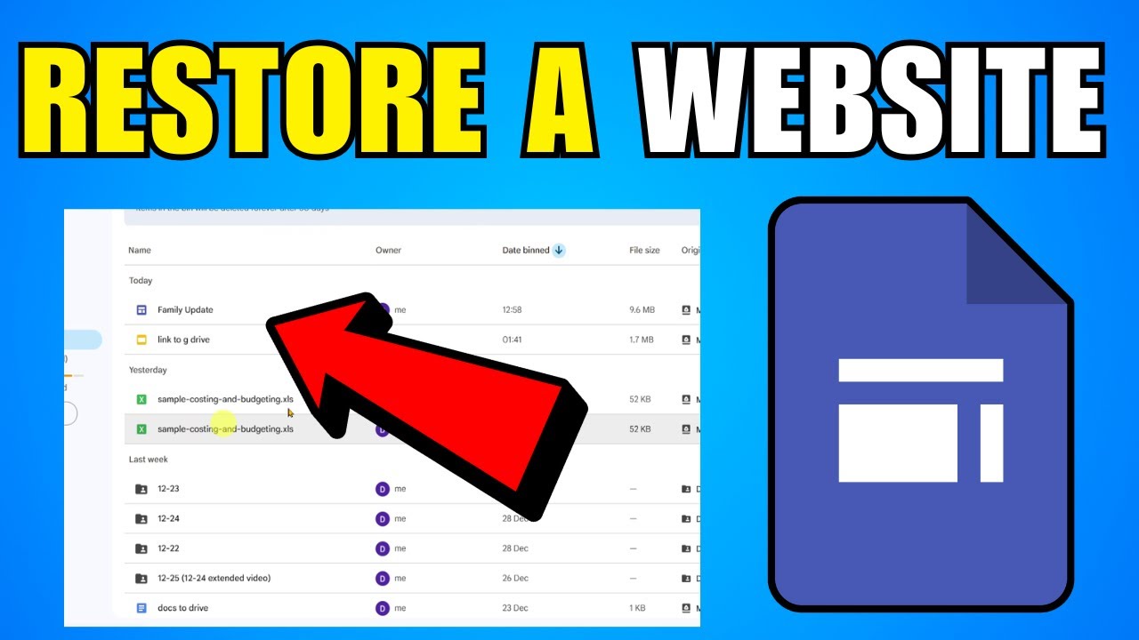 Website Restored How To Restore A Website In Google Sites After Being Deleted 2026 (New ...