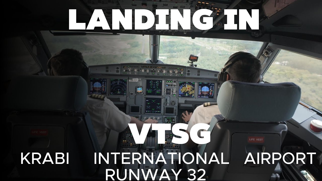 Landing in Krabi International Airport, Thailand🇹🇭 | A320neo Pilot's Perspective with LIVE ATC
