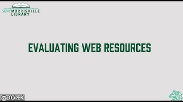 Evaluating Web Resources