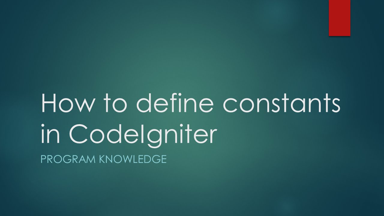How to define constants in CodeIgniter 3