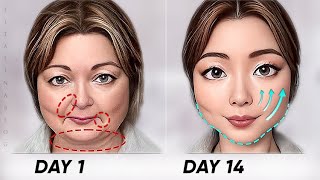 Remove NASOLABIAL FOLDS & SAGGING CHEEKS in 2 WEEKS! Simple Exercises to Get SLIM DOWN FACE