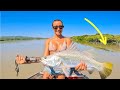 Catching barramundi off the bank  crocodiles too close to camp   end of gibb river road   s1e33