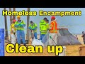 Homeless Encampment clean up in Venice Beach California