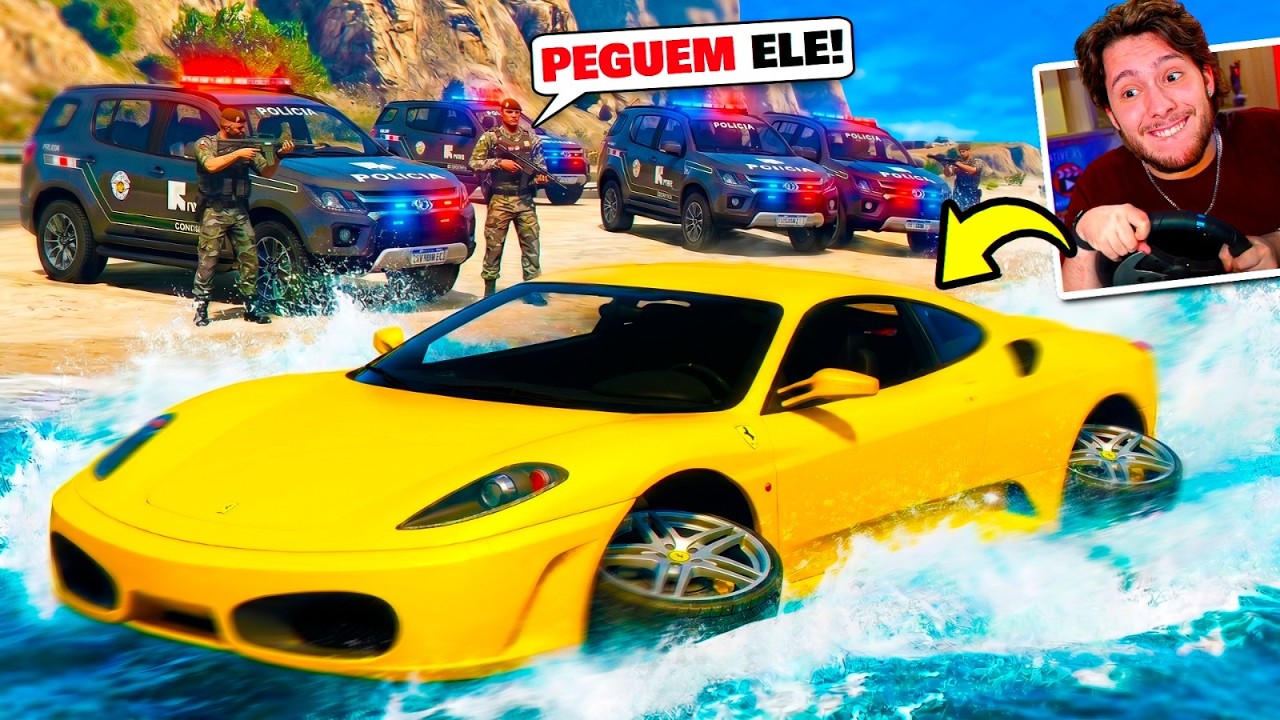 Dando FUGA com CARRO que ANDA na ÁGUA!! (GTA 5 RP)