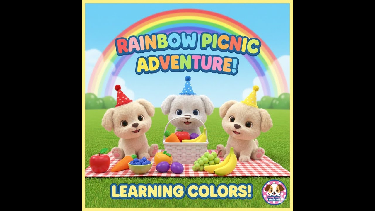 🌈 Learning Colors with Rainbow Picnic Adventure! 🧺Fun for Kids | Puppy Polka Playhouse 