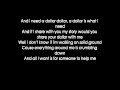 Aloe blacc  i need a dollar lyrics