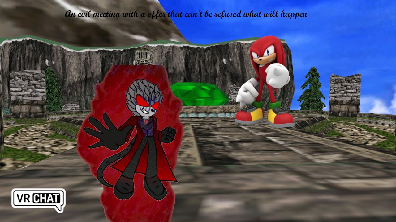 Devil Raziel meets Knuckles at the Master Emerald Shrine.  A deal with the Devil. (His Perspective.)