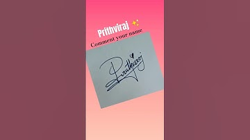 Signature your name Prithviraj 😊| #youtubeshorts #shots #arts #signature #calligraphy #video #viral