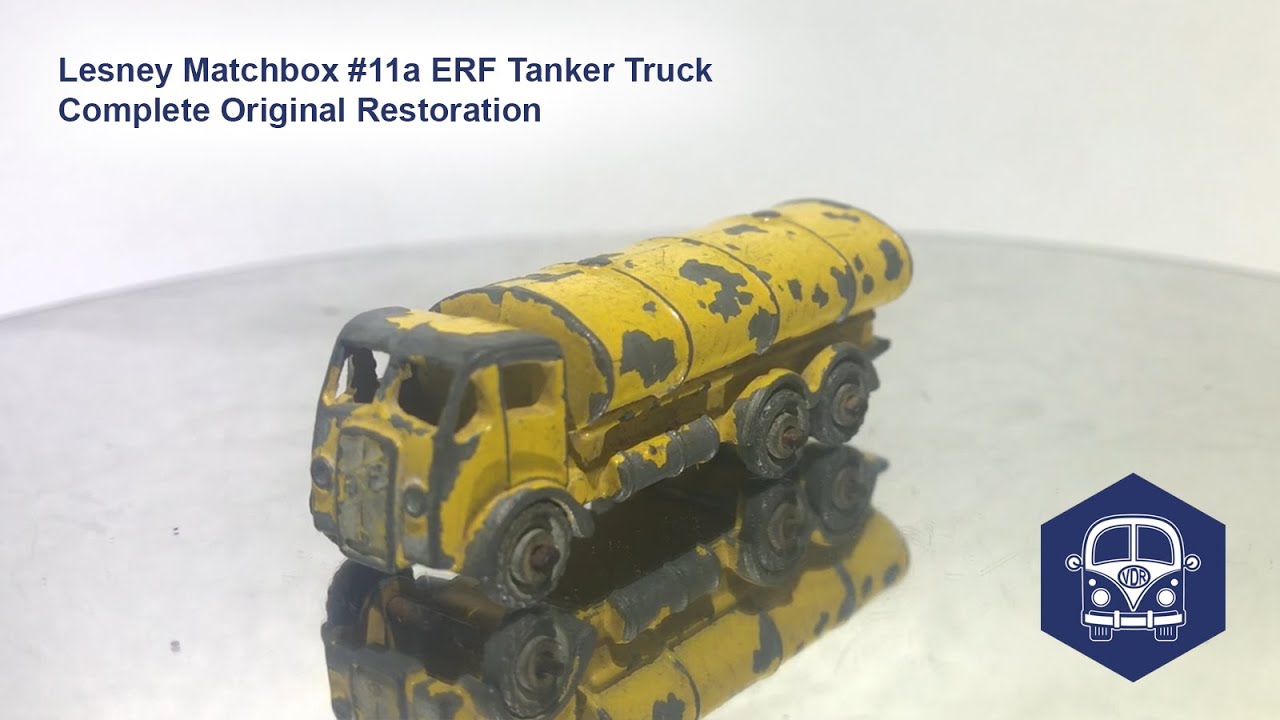 Camion-citerne ERF Lesney Matchbox – Modèle 11a ESSO – Autocollants Inclus (10 Et 13 Mm) | Collection Miniature Vintage