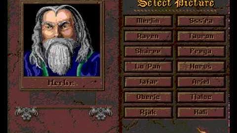 Master of Magic DOS intro, credits and character creation.