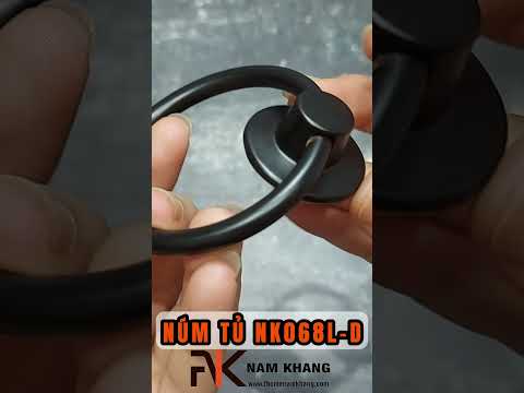 N&uacute;m Nắm Cửa Tủ V&ograve;ng Rơi Tr&ograve;n M&agrave;u Đen NK068L-D