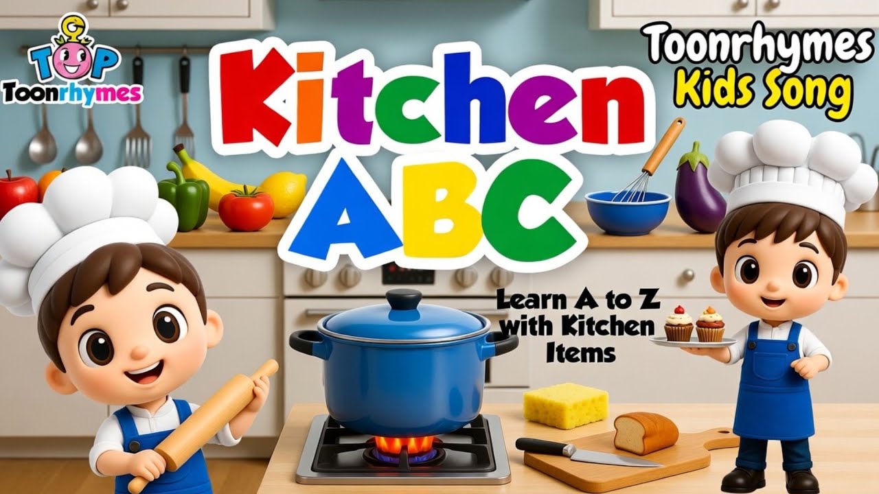 Kitchen ABC | Learn A to Z with Kitchen Items | Kids Learning Song | Toonrhymes Kids Song