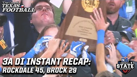 3A DI State Title Instant Recap: Rockdale 45, Brock 29