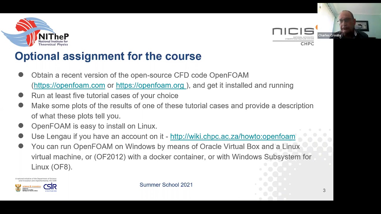 Charles Crosby: An introduction to practical Computational Fluid Dynamics, Lecture 1
