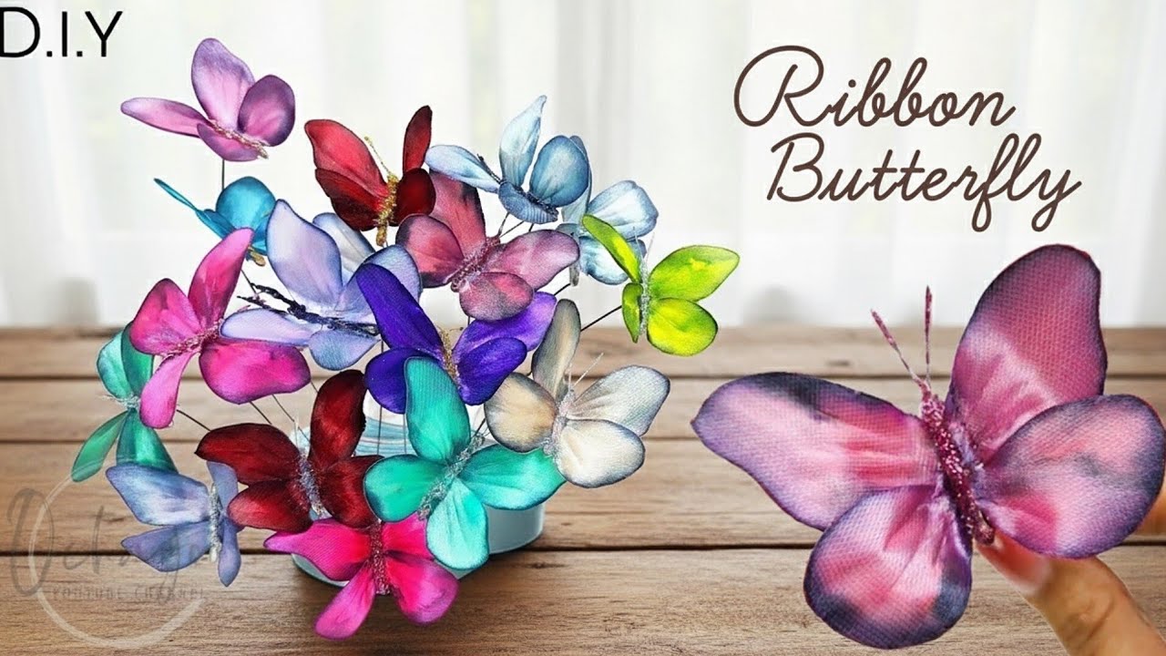 DIY/ I made this adorable butterfly using only satin ribbon!